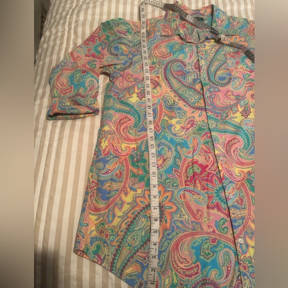 Ralph Lauren Vintage Multicolor Paisley Sleep Shirt Womens Size XL - Picture 14 of 15